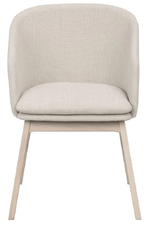 Rowico Windham ruokatuoli käsinojilla beige kangas/valkokuulto tammi jalat