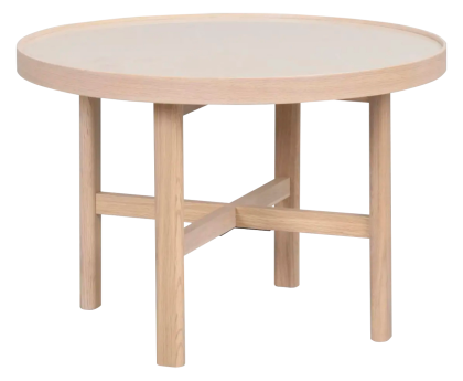 Rowico Home MARSDEN -sohvapöytä beige/tammi pyöreä Ø60