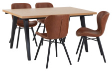 MORGAN-ruokapöytä ja 4 LINE-tuolia