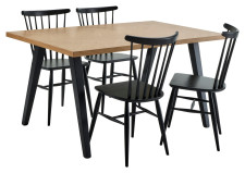 MORGAN-ruokapöytä ja 4 VIRE-pinnatuolia